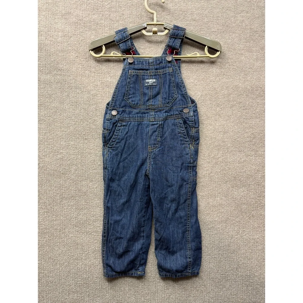 OshKosh Bgosh Overalls Toddler 2T Blue Denim‎ Classic Bib